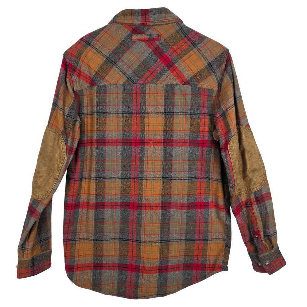 Legendary Whitetails Mens Flannel Button Up Shirt Small Plaid Suede Elbow Patch - Picture 11 of 15